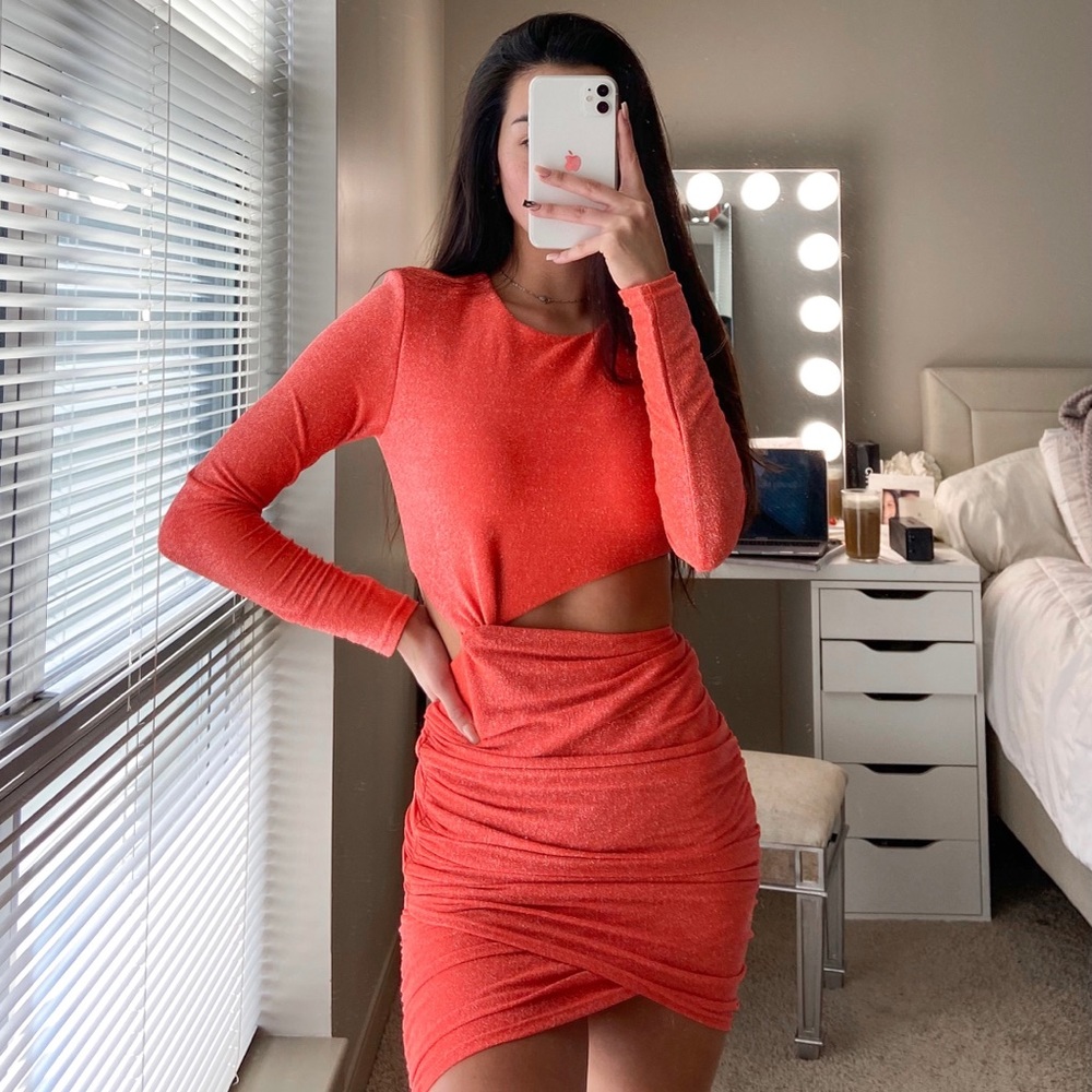 Oh Polly Glitter Mini Dress